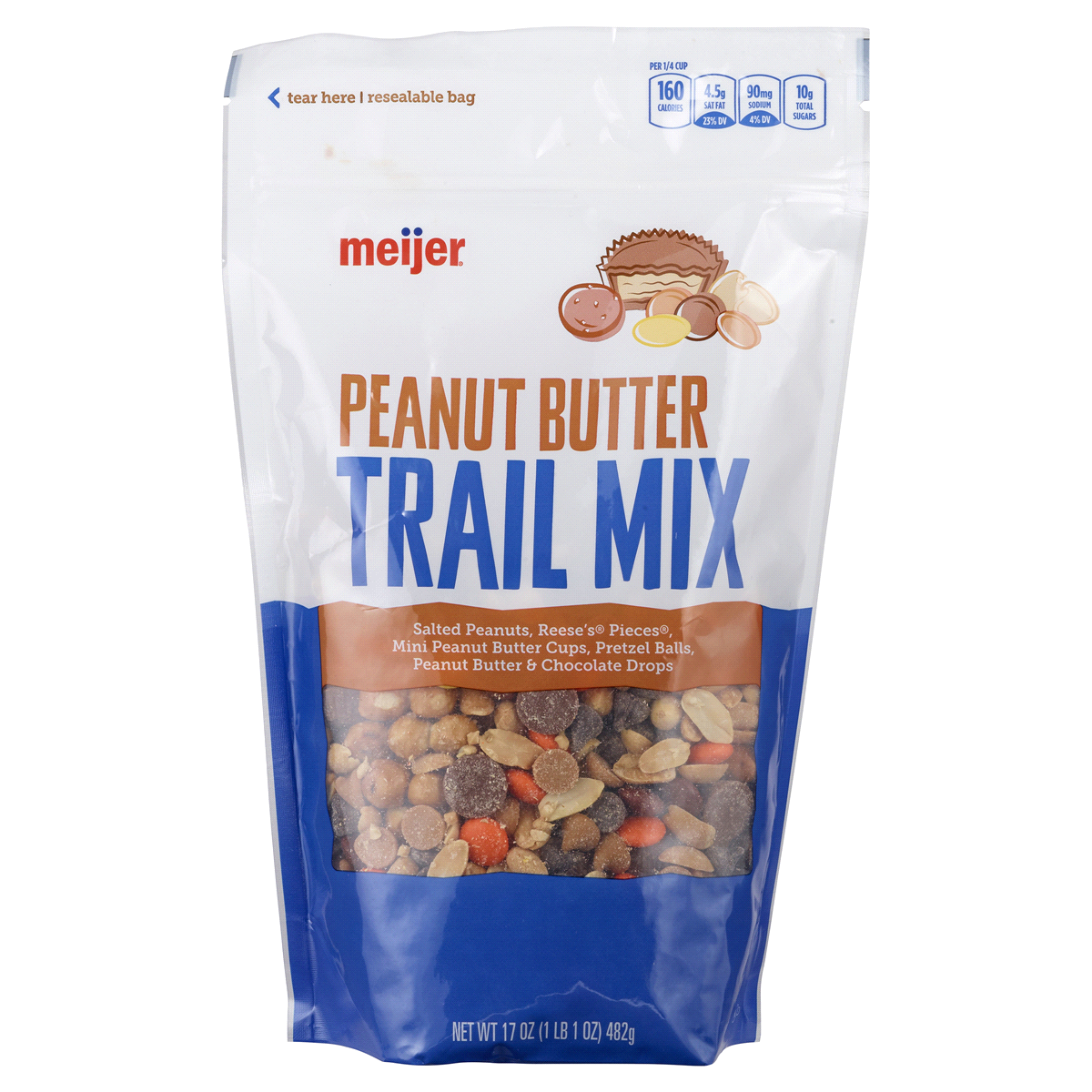 slide 1 of 5, Meijer Peanut Butter Trail Mix, 17 oz