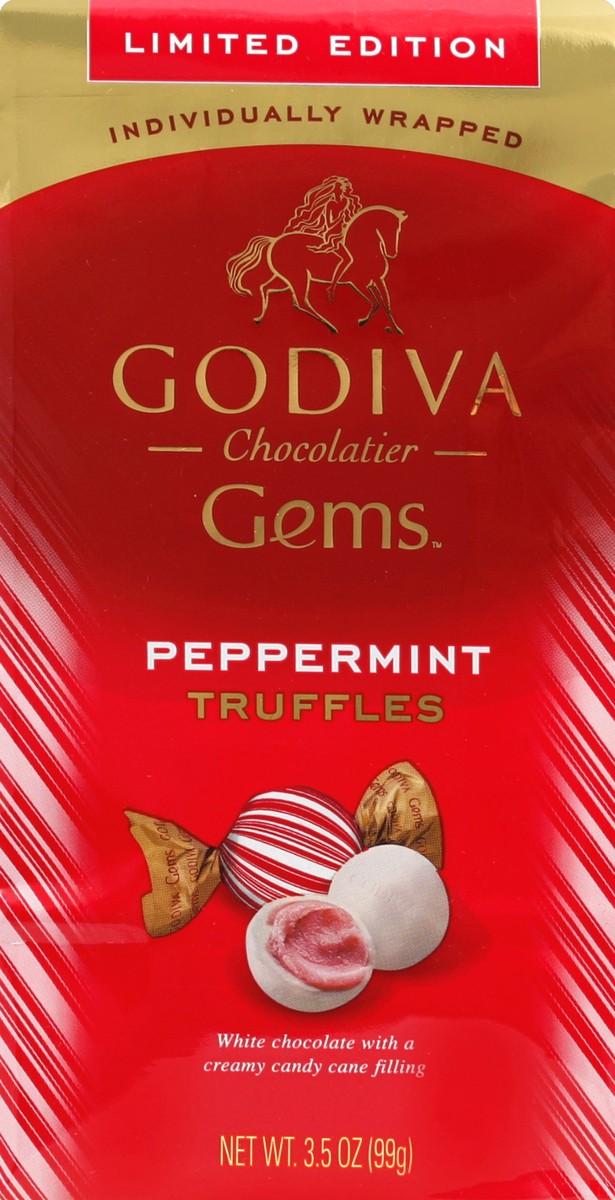 slide 4 of 4, Godiva Le White Chocolate Peppermint Truf, 1 ct