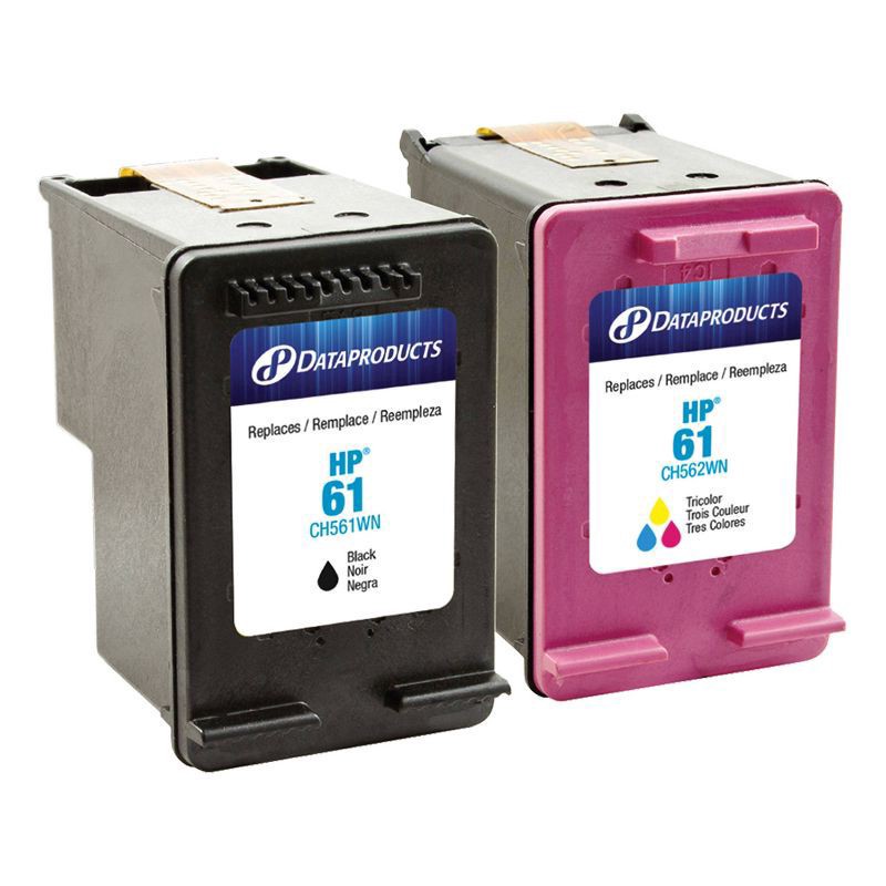 slide 2 of 3, Dataproducts Remanufactured Black/Tri-Color 2-Pack Standard Ink Cartridges - Compatible with HP 61 Ink Series (CR) - Dataproducts, 1 ct