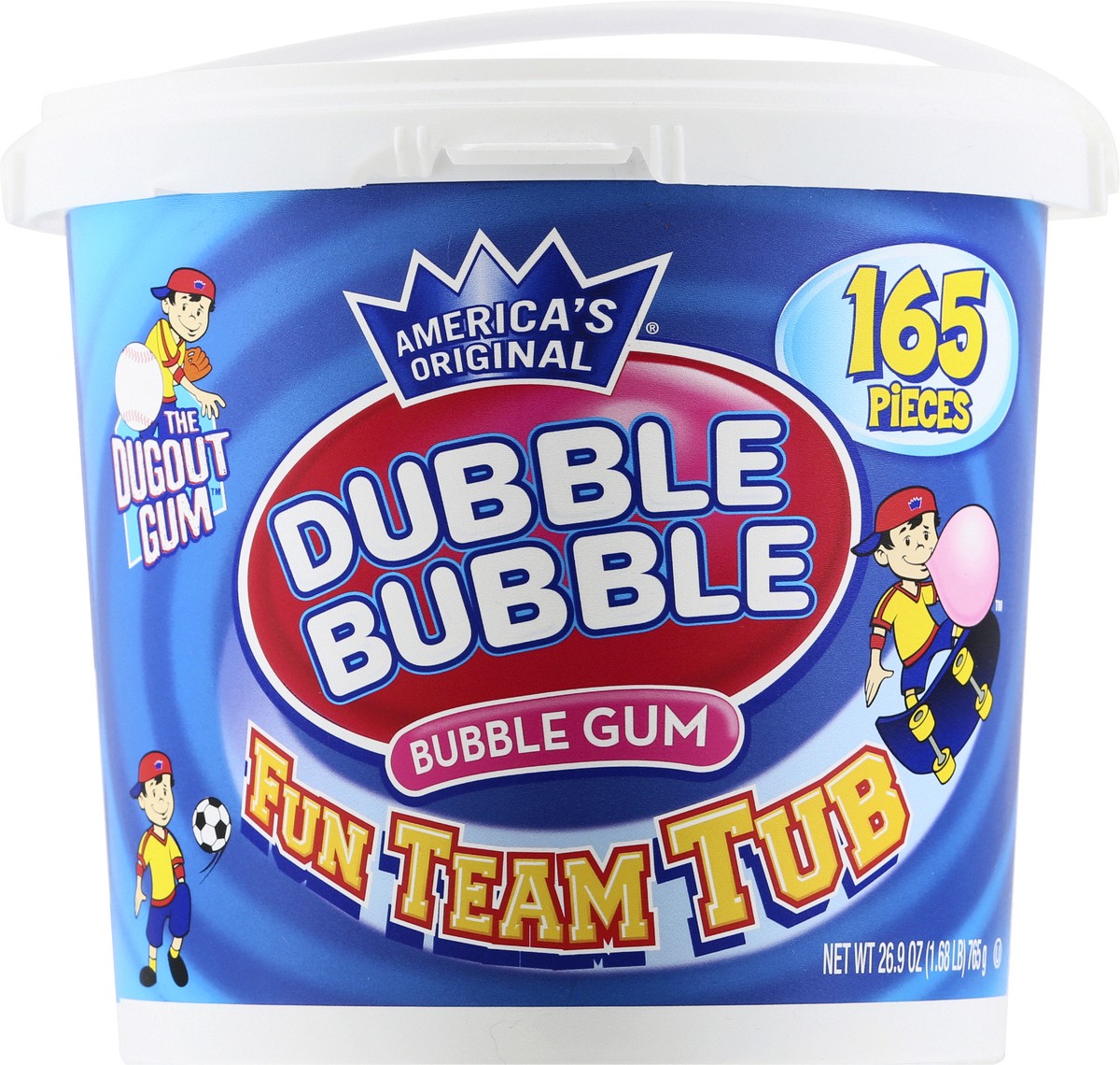 slide 1 of 11, Dubble Bubble Concord Gum Dubble Bubble Tub, 165 ct