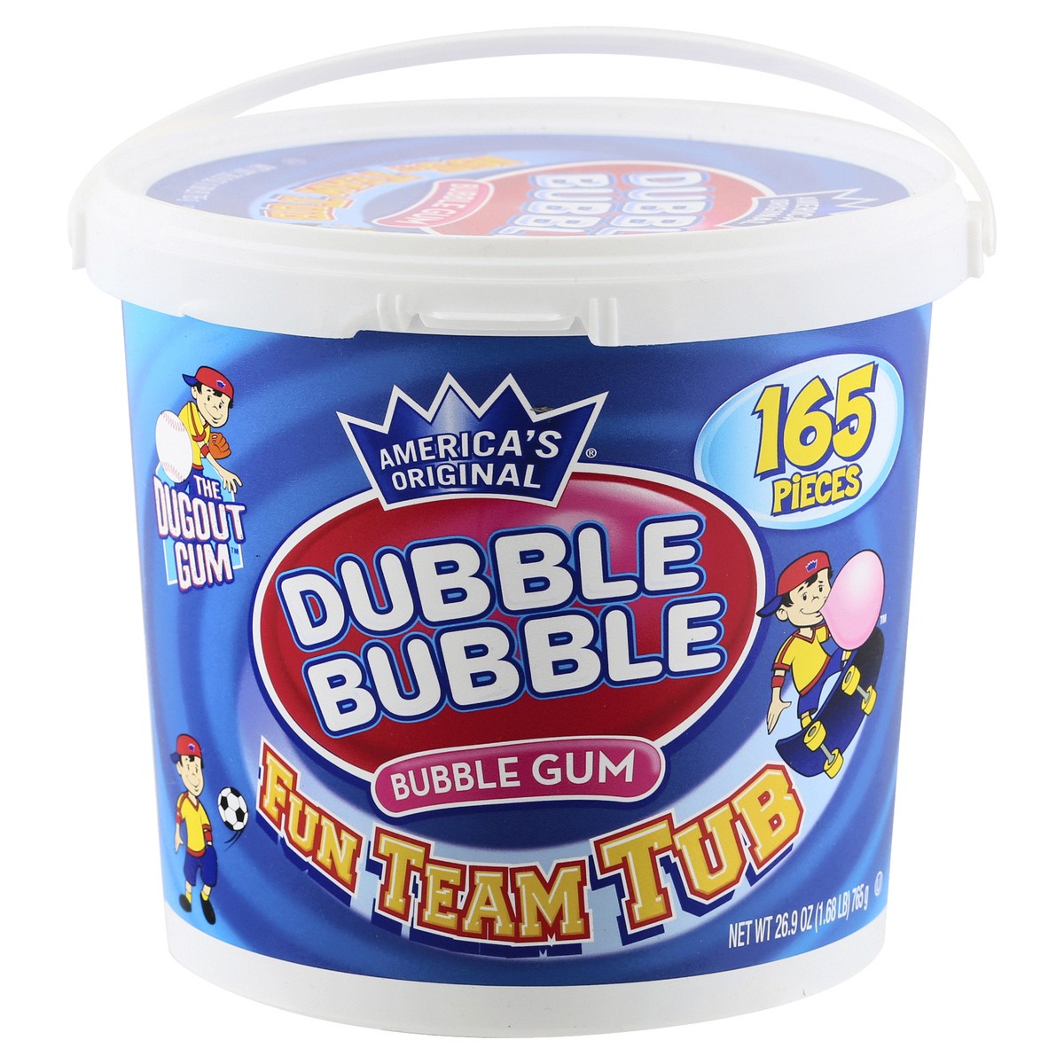 slide 8 of 11, Dubble Bubble Concord Gum Dubble Bubble Tub, 165 ct