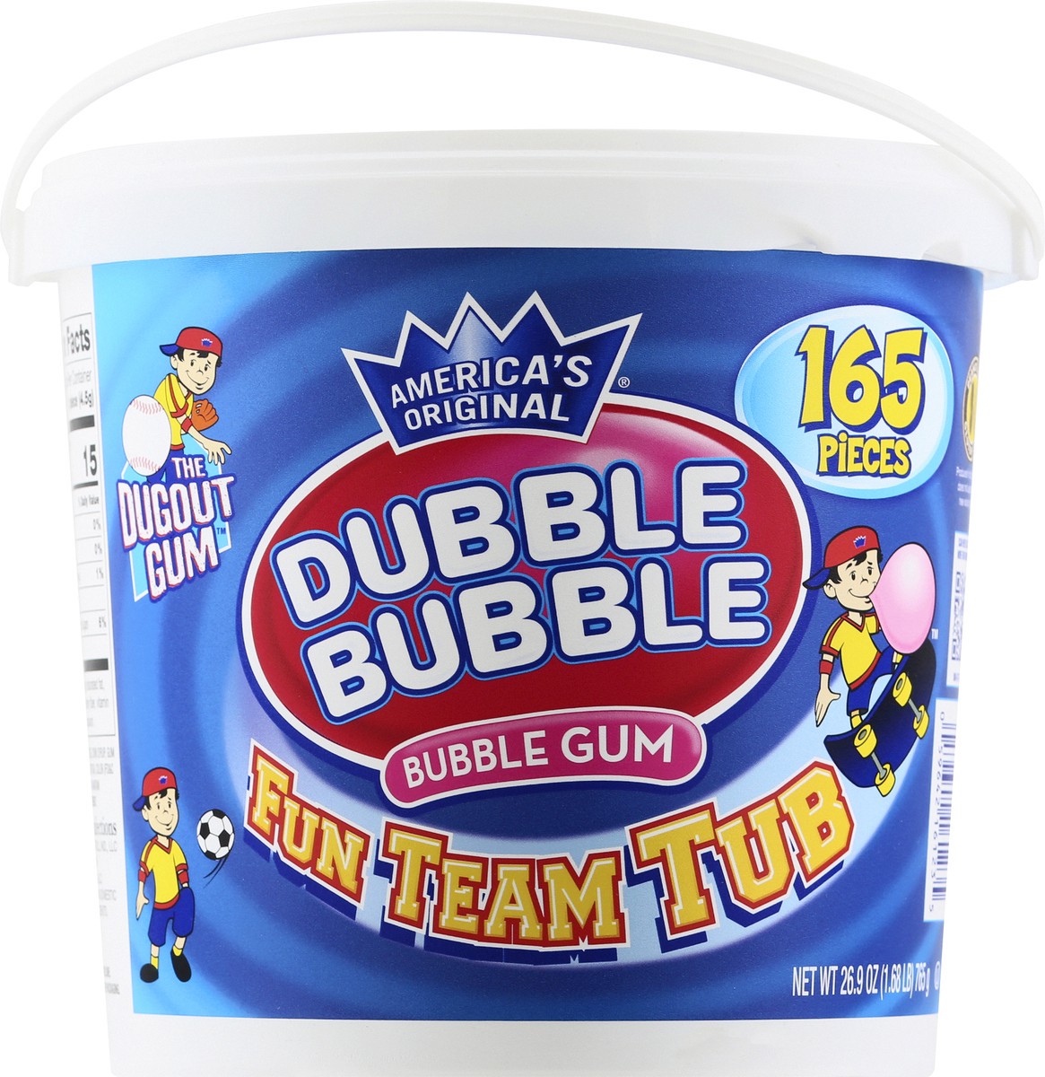 slide 4 of 11, Dubble Bubble Concord Gum Dubble Bubble Tub, 165 ct