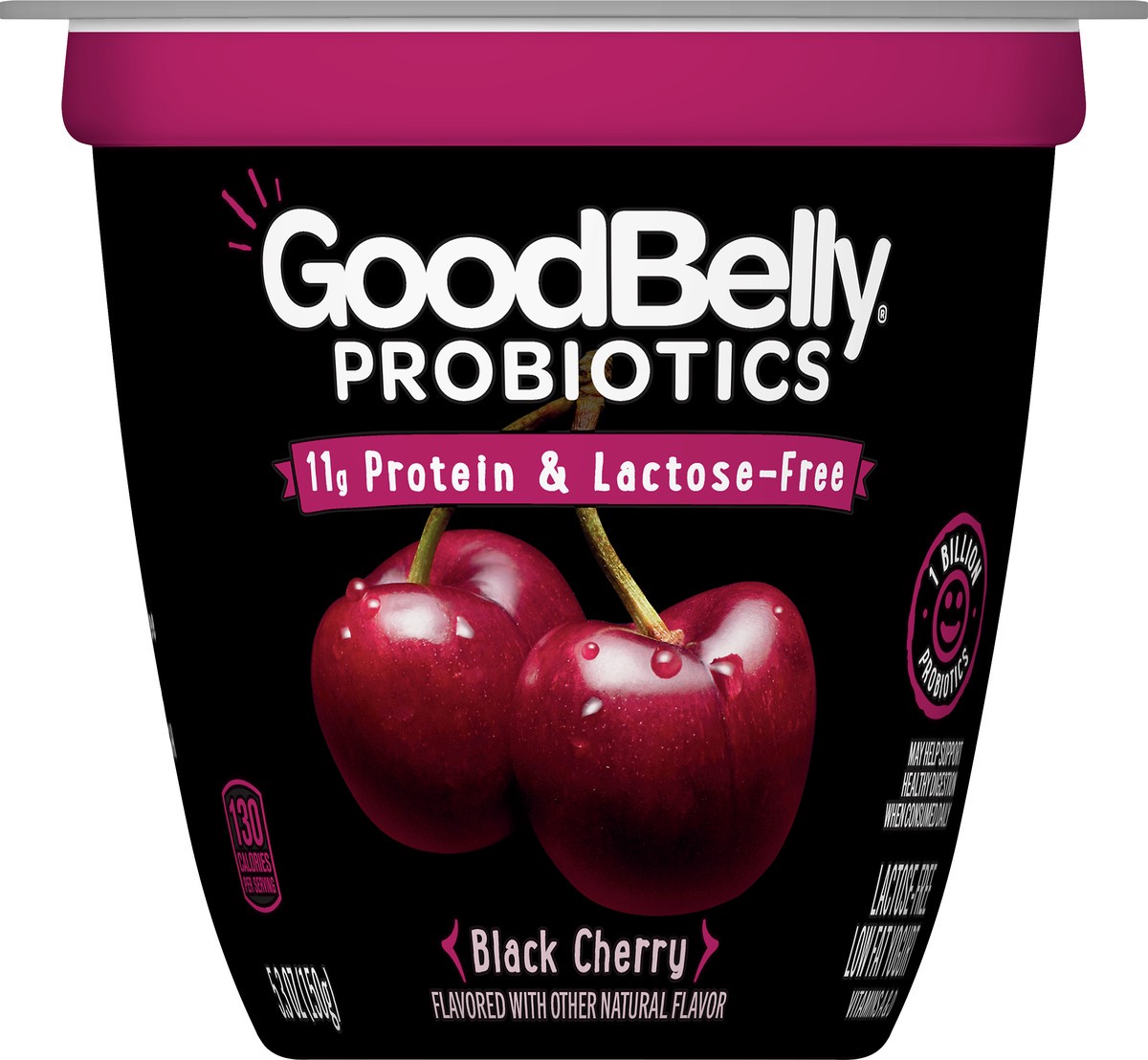 slide 13 of 13, GoodBelly Probiotics Lactose-Free Low Fat Black Cherry Yogurt 5.3 oz, 5.3 oz