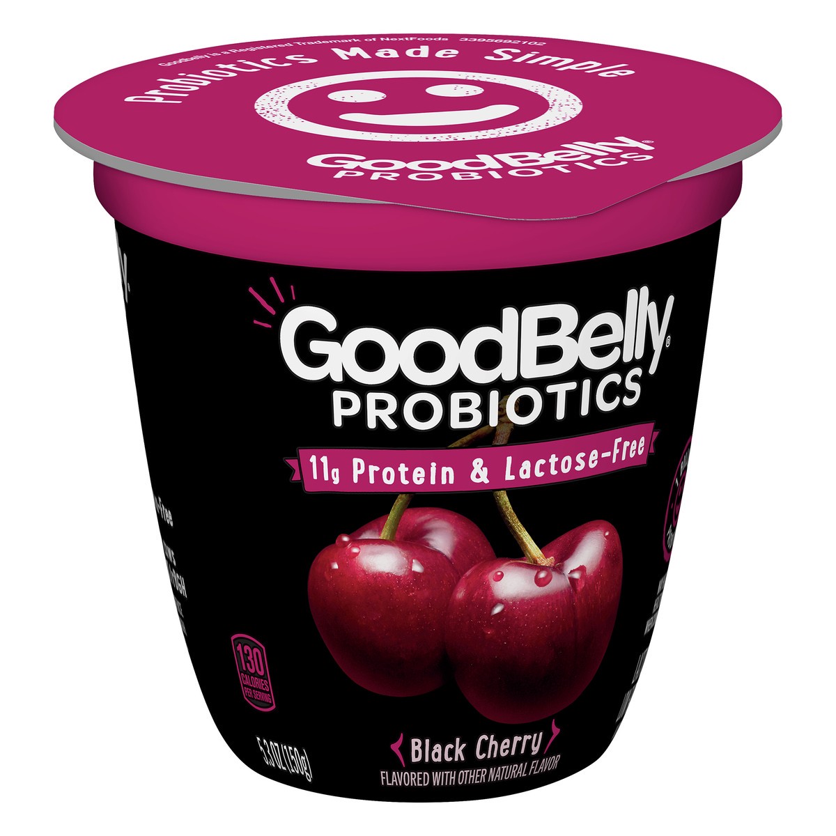 slide 10 of 13, GoodBelly Probiotics Lactose-Free Low Fat Black Cherry Yogurt 5.3 oz, 5.3 oz