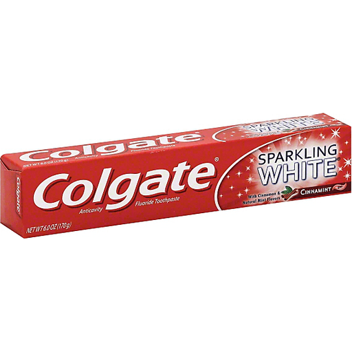 slide 1 of 1, Colgate Sparkling White Gel Toothpaste, Cinnamon, 6 oz