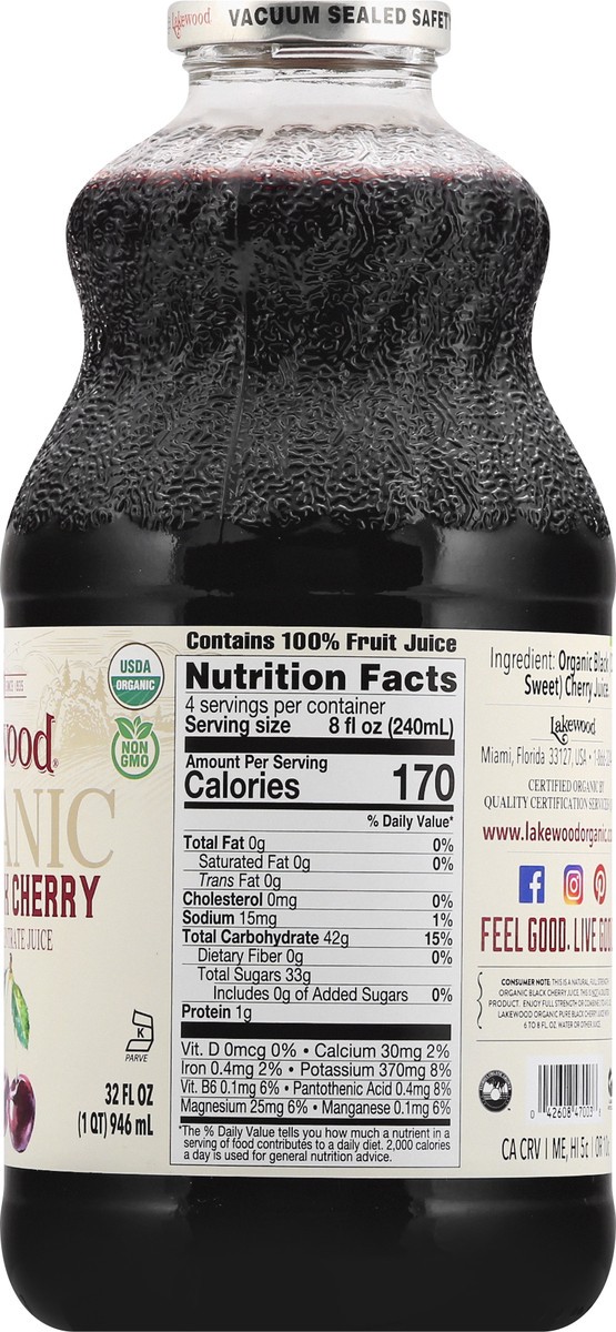 slide 5 of 12, Lakewood Organic Pure Black Cherry Juice 32 oz, 32 oz