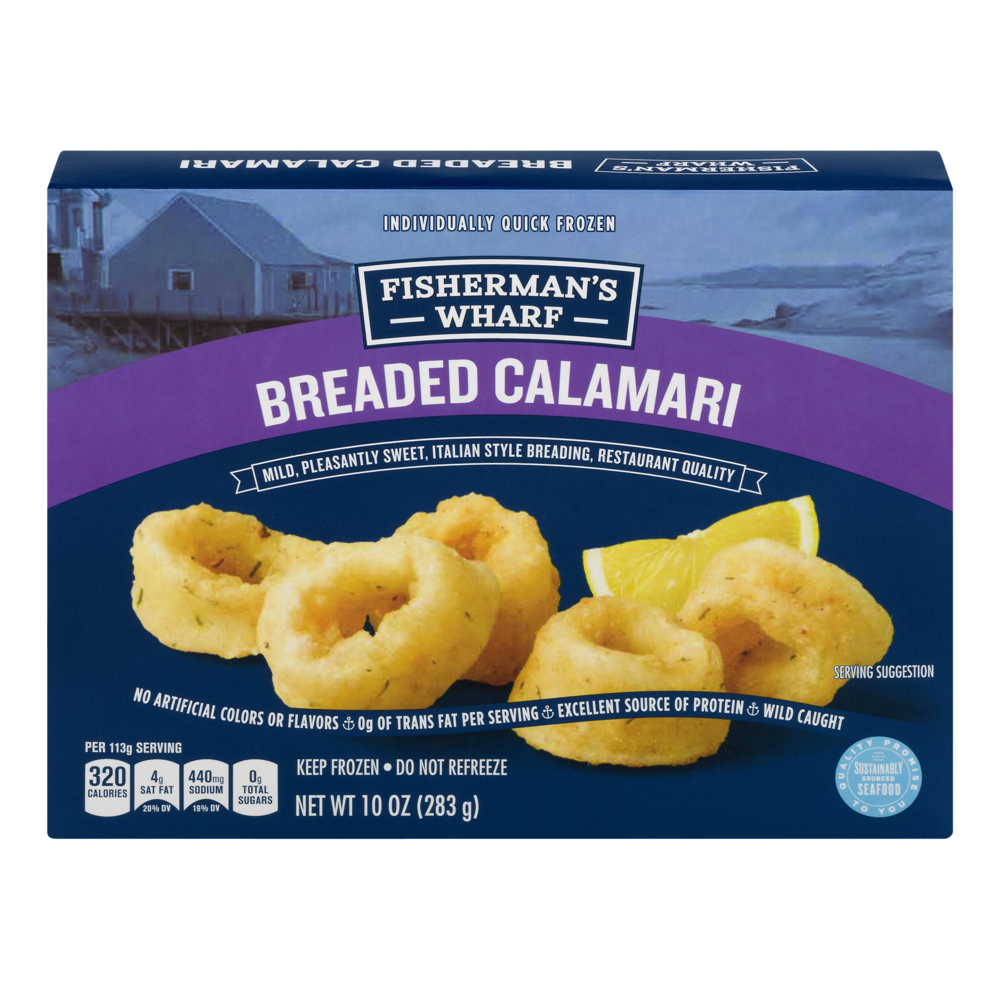 slide 1 of 1, Fisherman's Wharf Breaded Calamari, 10 oz