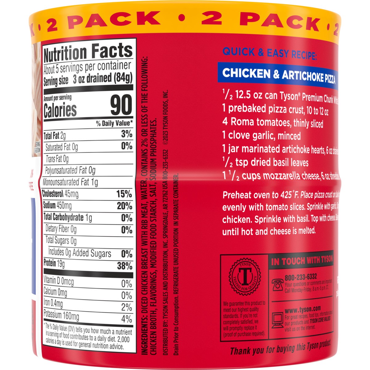 slide 6 of 12, Tyson White Premium Chunk Chicken Breast, 12.5 oz. (Twin Pack), 2 ct