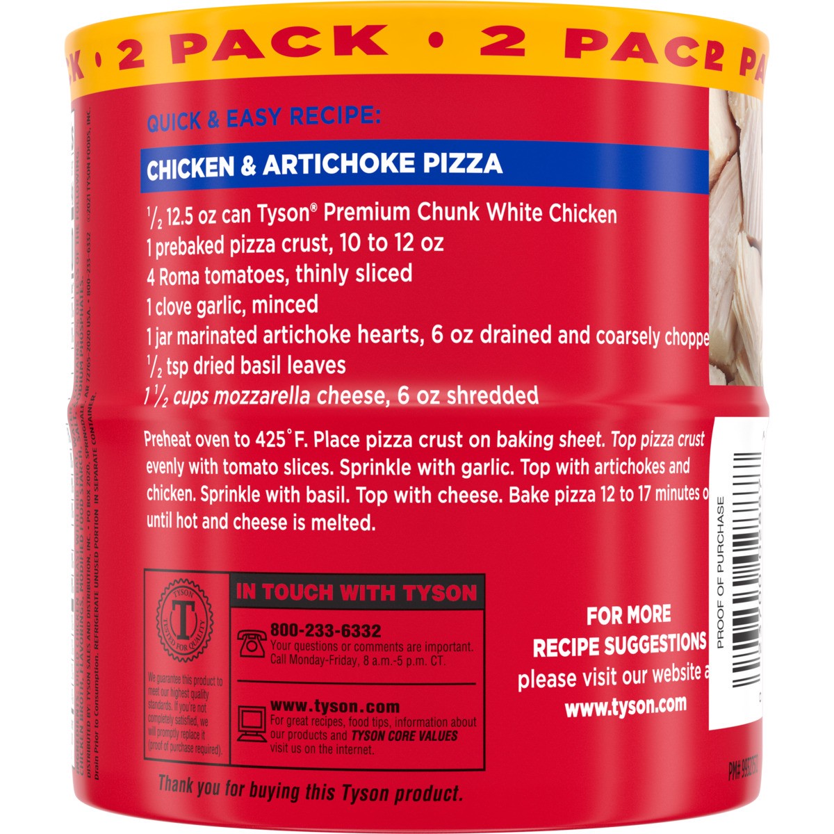 slide 3 of 12, Tyson White Premium Chunk Chicken Breast, 12.5 oz. (Twin Pack), 2 ct