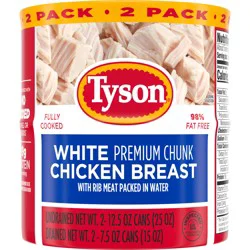 Tyson White Premium Chunk Chicken Breast, 12.5 oz. (Twin Pack)
