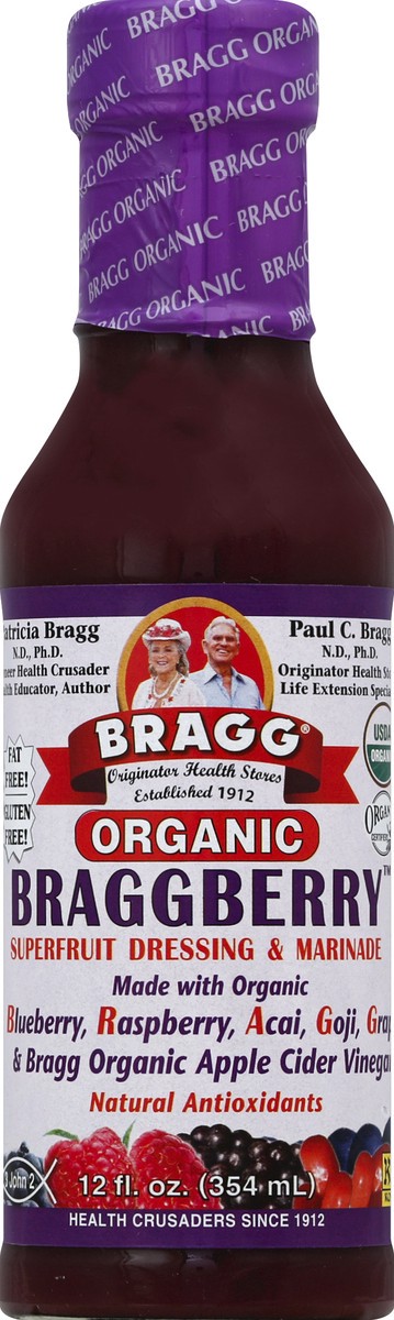 slide 2 of 2, Bragg Organic Braggberry Fat Free Dressing & Marinade, 12 oz