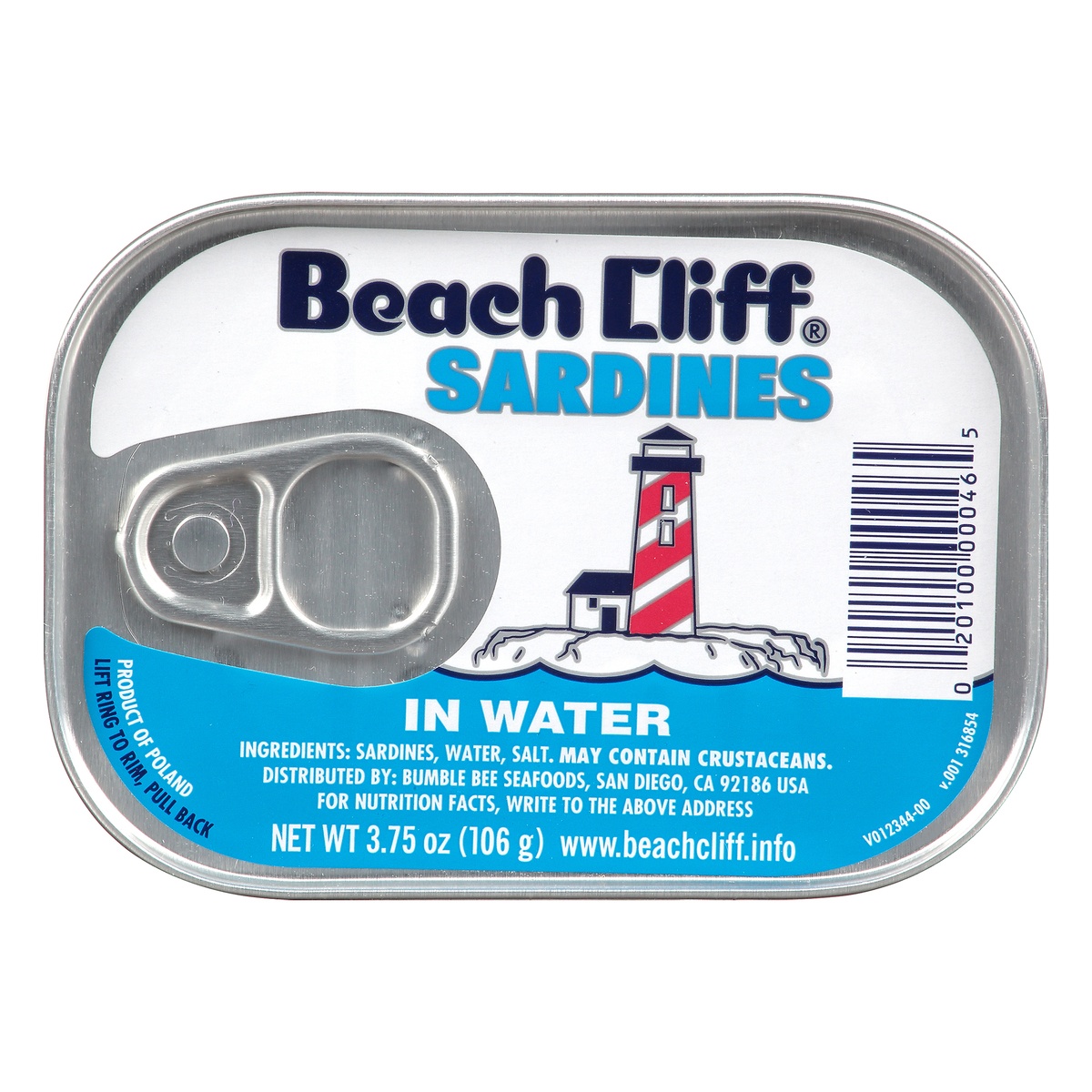 slide 1 of 7, Beach Cliff Sardines in Water, 3.75 oz