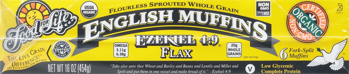 slide 5 of 9, Food For Life Flax Ezekiel English Muffins, 1 ct