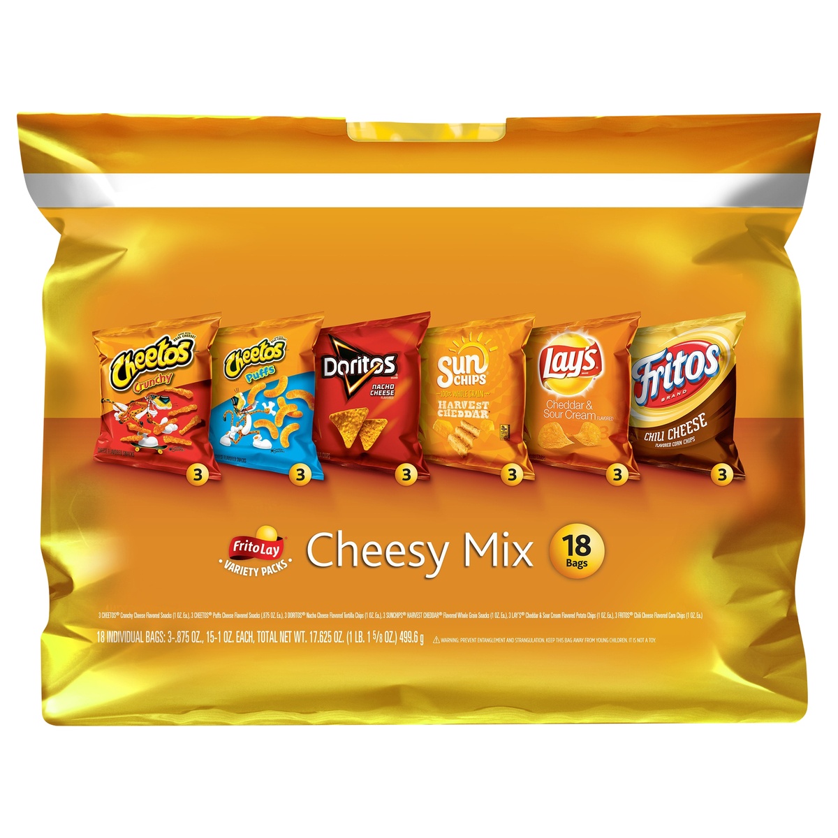 slide 1 of 3, Frito-Lay Cheesy Mix Variety Pack, 18 ct