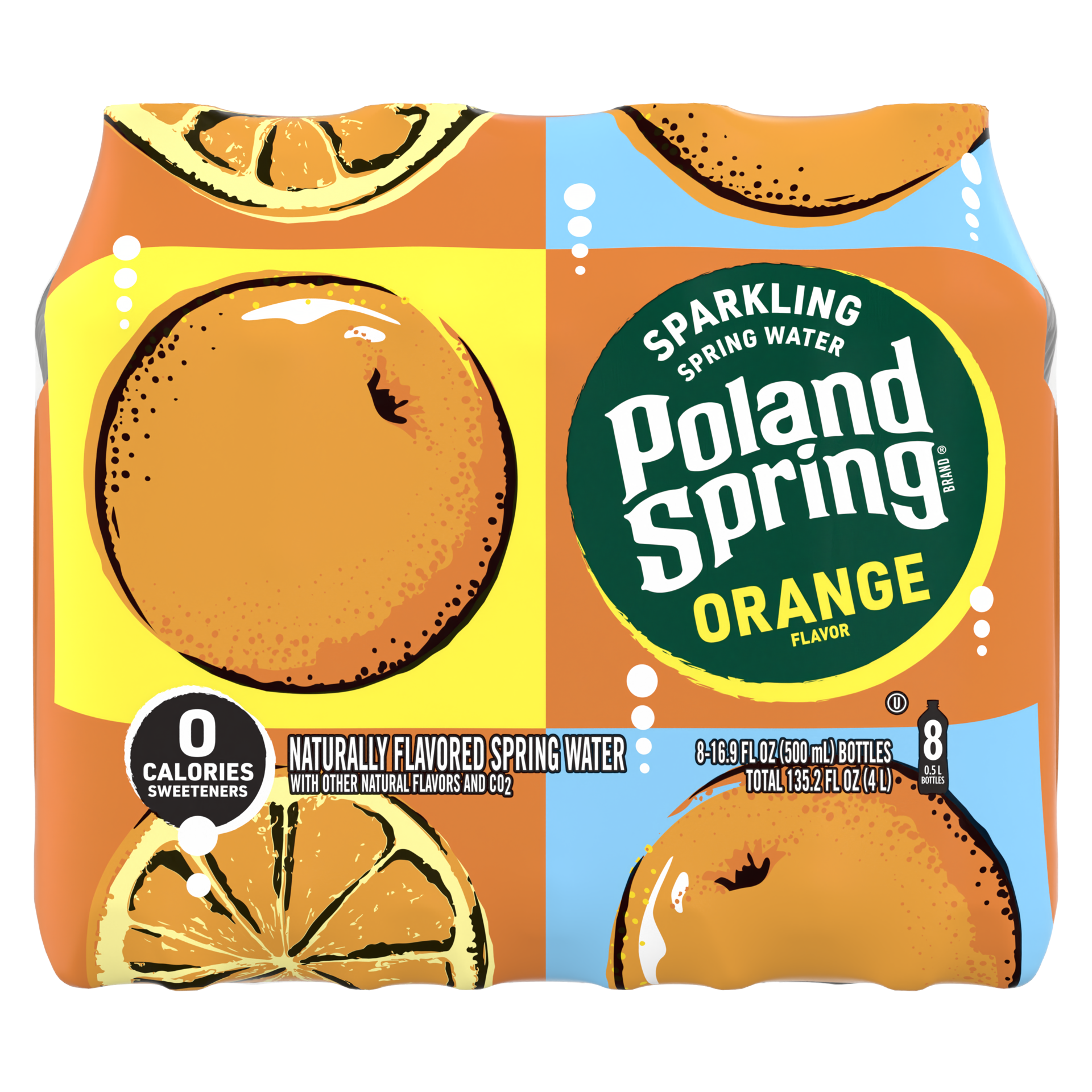 slide 1 of 8, Poland Spring Sparkling Water, Orange- 16.9 fl oz, 16.9 fl oz