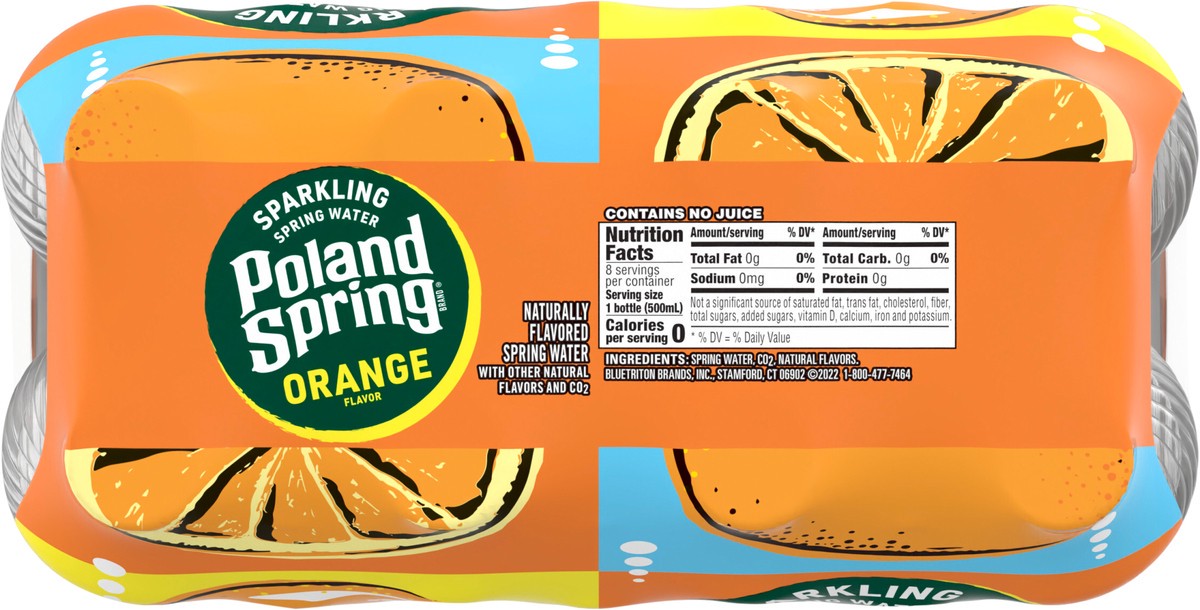 slide 7 of 8, Poland Spring Sparkling Water, Orange- 16.9 fl oz, 16.9 fl oz