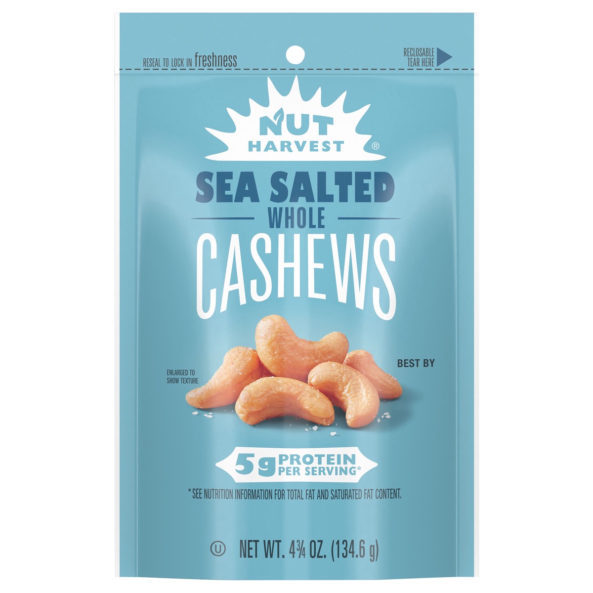 slide 7 of 9, Nut Harvest Whole Cashews Sea Salted 4 3/4 Oz, 4.75 oz