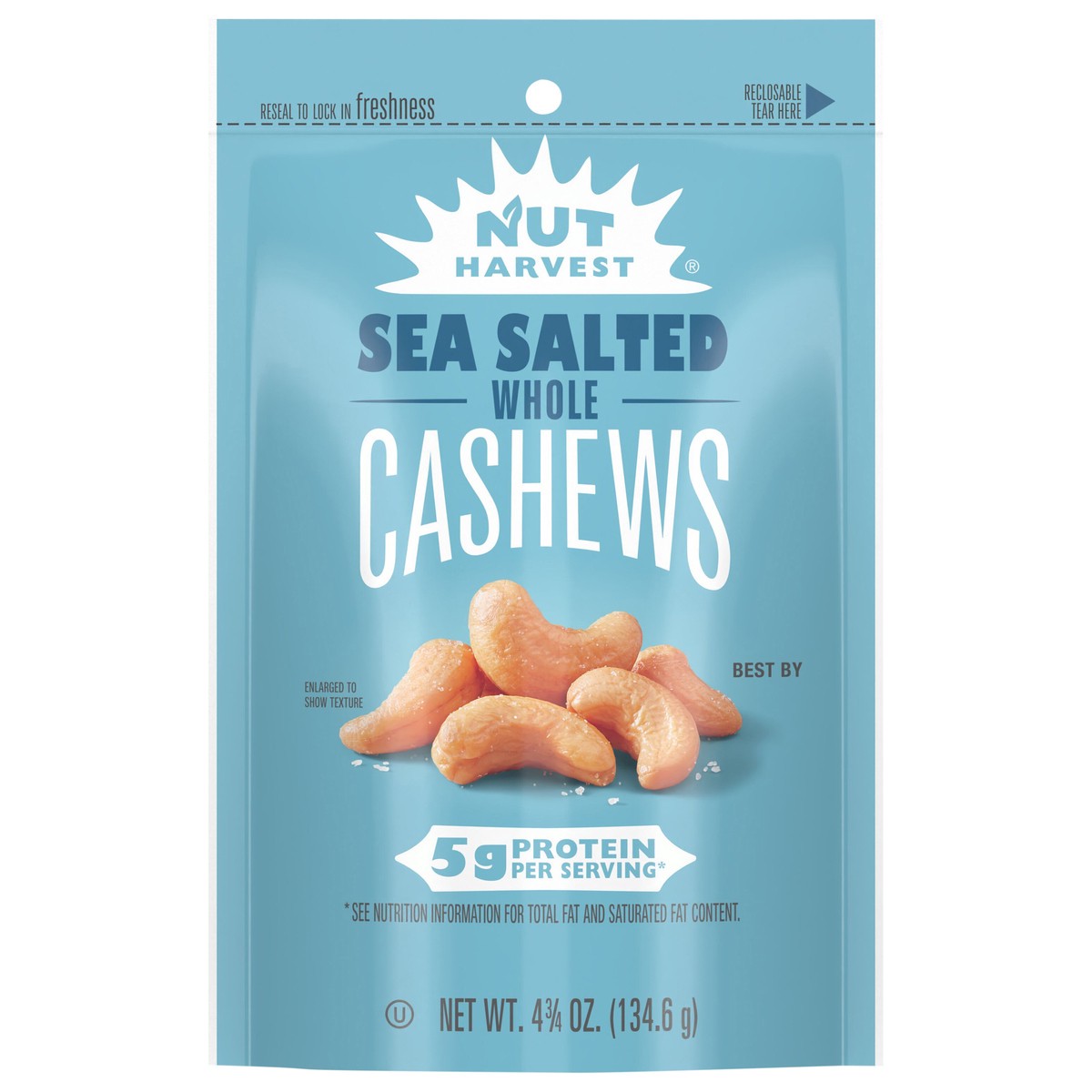 slide 1 of 9, Nut Harvest Whole Cashews Sea Salted 4 3/4 Oz, 4.75 oz
