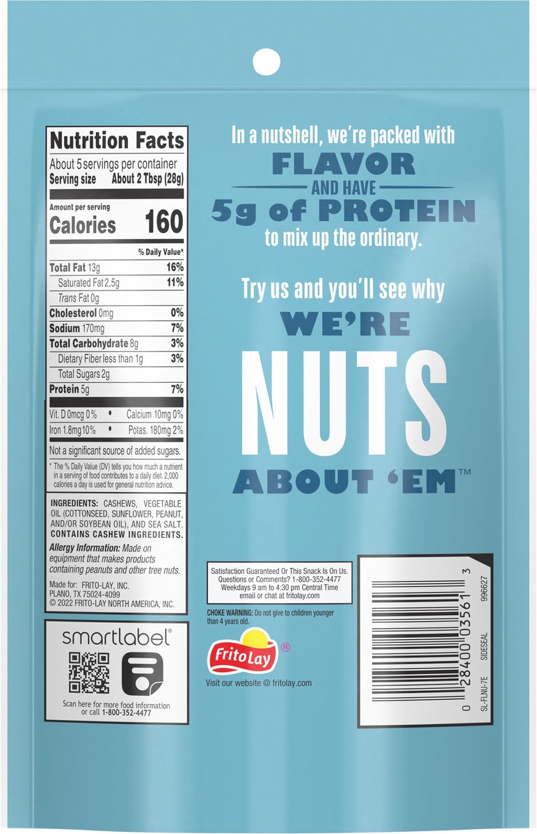 slide 9 of 9, Nut Harvest Whole Cashews Sea Salted 4 3/4 Oz, 4.75 oz