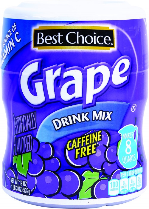 slide 1 of 1, Best Choice Grape Drink Mix Caffeine Free, 19 oz