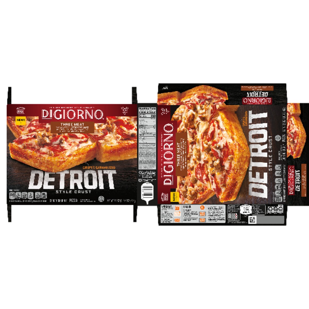 slide 12 of 15, DiGiorno Detroit Style Crust Three Meat Pizza 22.3 oz, 22.3 oz