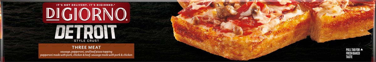 slide 13 of 15, DiGiorno Detroit Style Crust Three Meat Pizza (Frozen), 22.3 oz