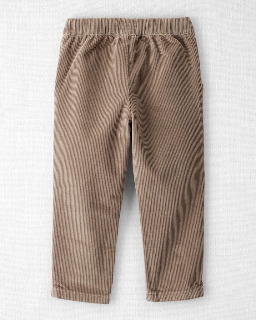 slide 2 of 4, Littleplanet Toddler Organic Cotton Corduroy Drawstring Pants Otter Khaki 2T, 2T