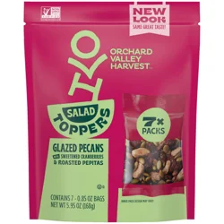 Orchard Valley Harvest Glazed Pecans with Sweetened Cranberries & Roasted Pepitas Salad Toppers - 7 x 0.85 oz Bags