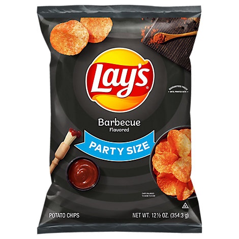 slide 1 of 1, Lay's Potato Chips Barbecue Party Size, 12.5 oz