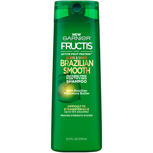 slide 1 of 1, Garnier Fructis Sleek & Shine Brazillian Smooth Fortifying Shampoo, 12.5 fl oz