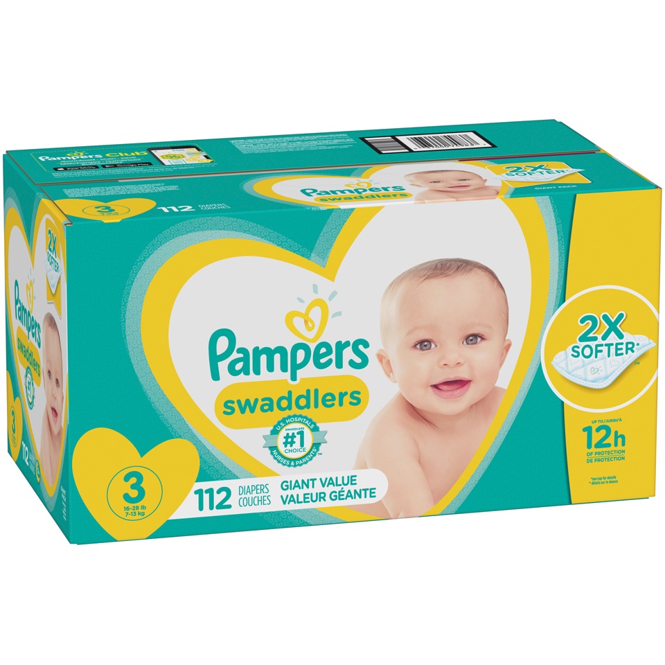 slide 2 of 3, Pampers Swaddlers Diapers Size 3 Giant Value Pack, 112 ct