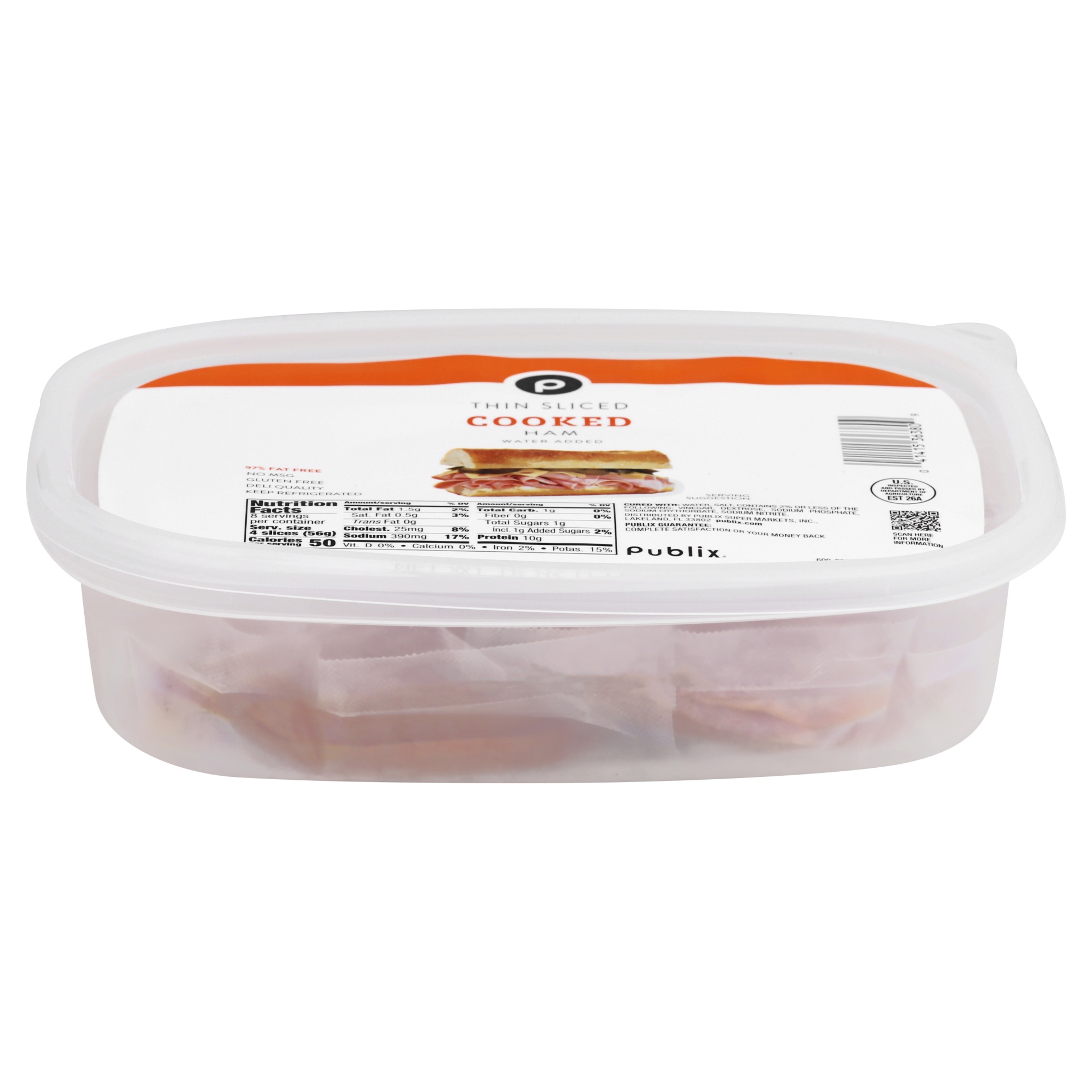 slide 1 of 1, Publix Thin Sliced Ham, 16 oz