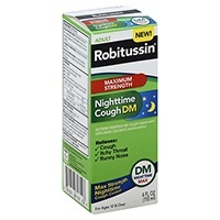 slide 1 of 1, Robitussin Maximum Strength Nighttime Cough DM Cough Suppressant & Antihistamine Liquid, 4 fl oz