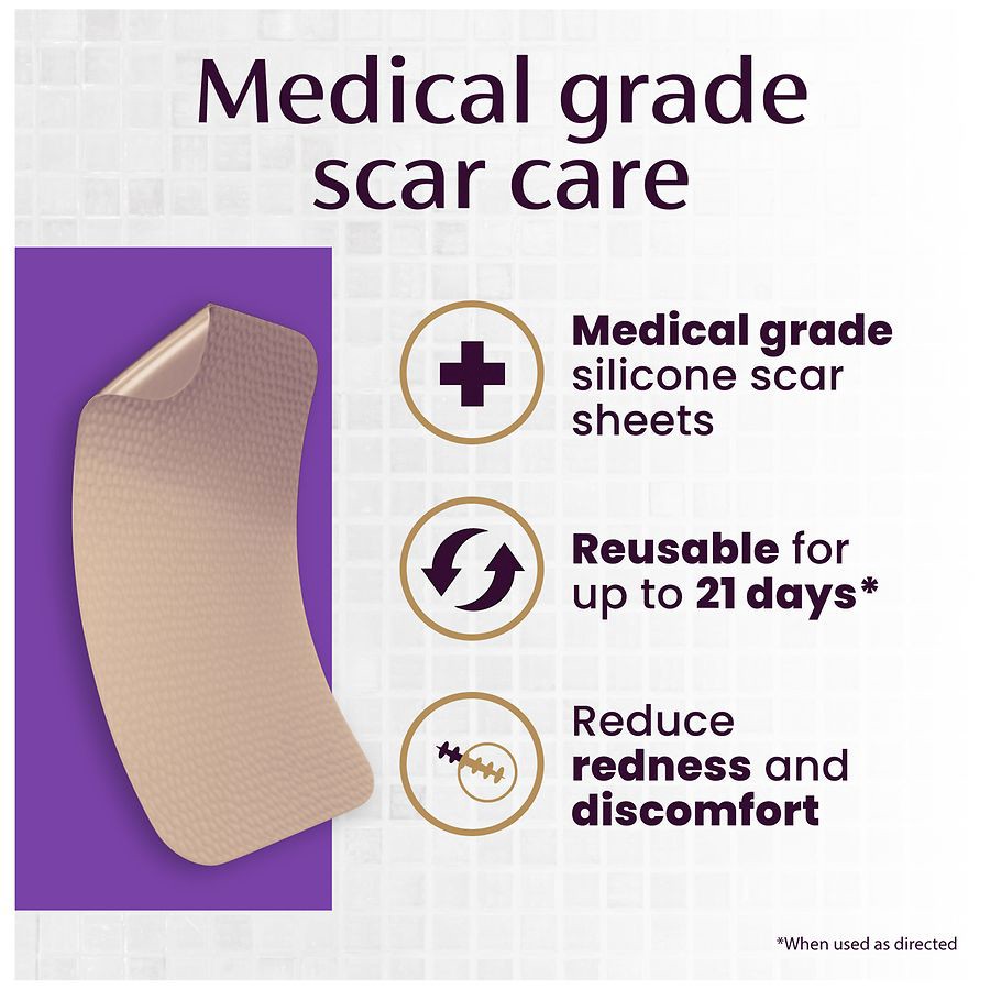 slide 2 of 5, Mederma Small Silicone Scar Sheet 4 ea, 4 ct