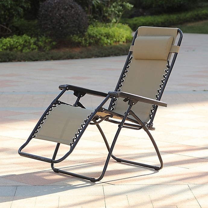 slide 1 of 12, Zero Gravity Outdoor Recliner Chair - Tan, 1 ct