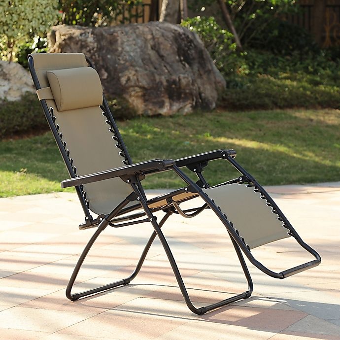 slide 8 of 12, Zero Gravity Outdoor Recliner Chair - Tan, 1 ct