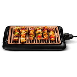 Gourmia XL Smokeless Electric Indoor Grill, 4 Temperature Settings, Anti-Scratch Protection