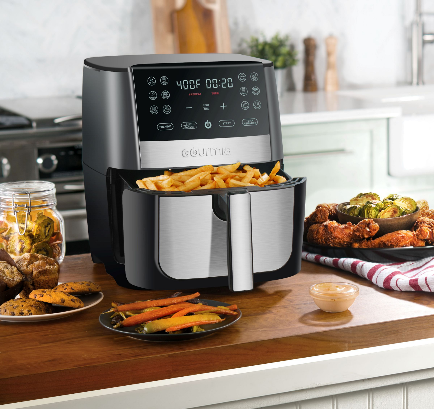 slide 2 of 5, Gourmia 8qt Digital Air Fryer, 8 qt