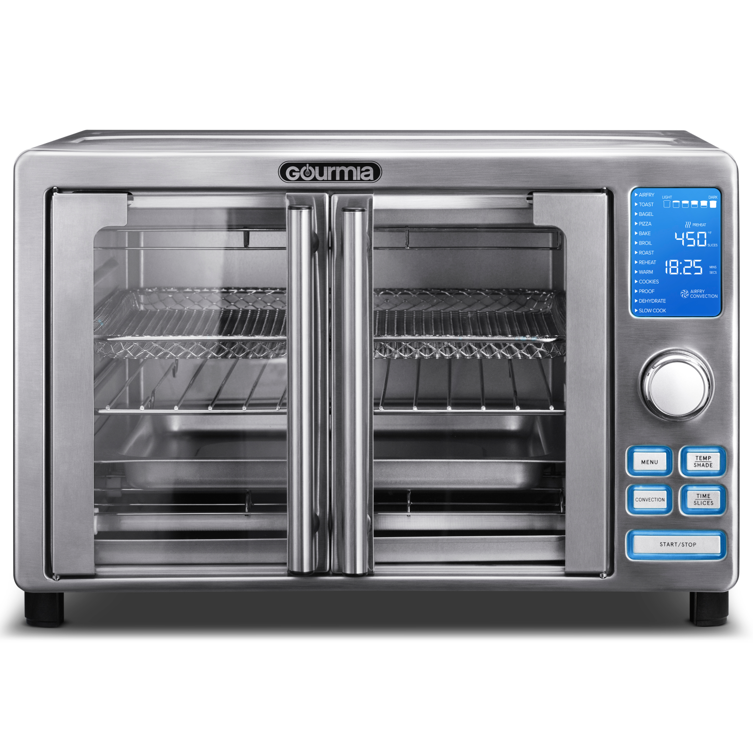 slide 2 of 5, Gourmia French Door Digital Air Fryer Oven with 14 Cooking Presets, 6-Slice Capacity, 1 ct