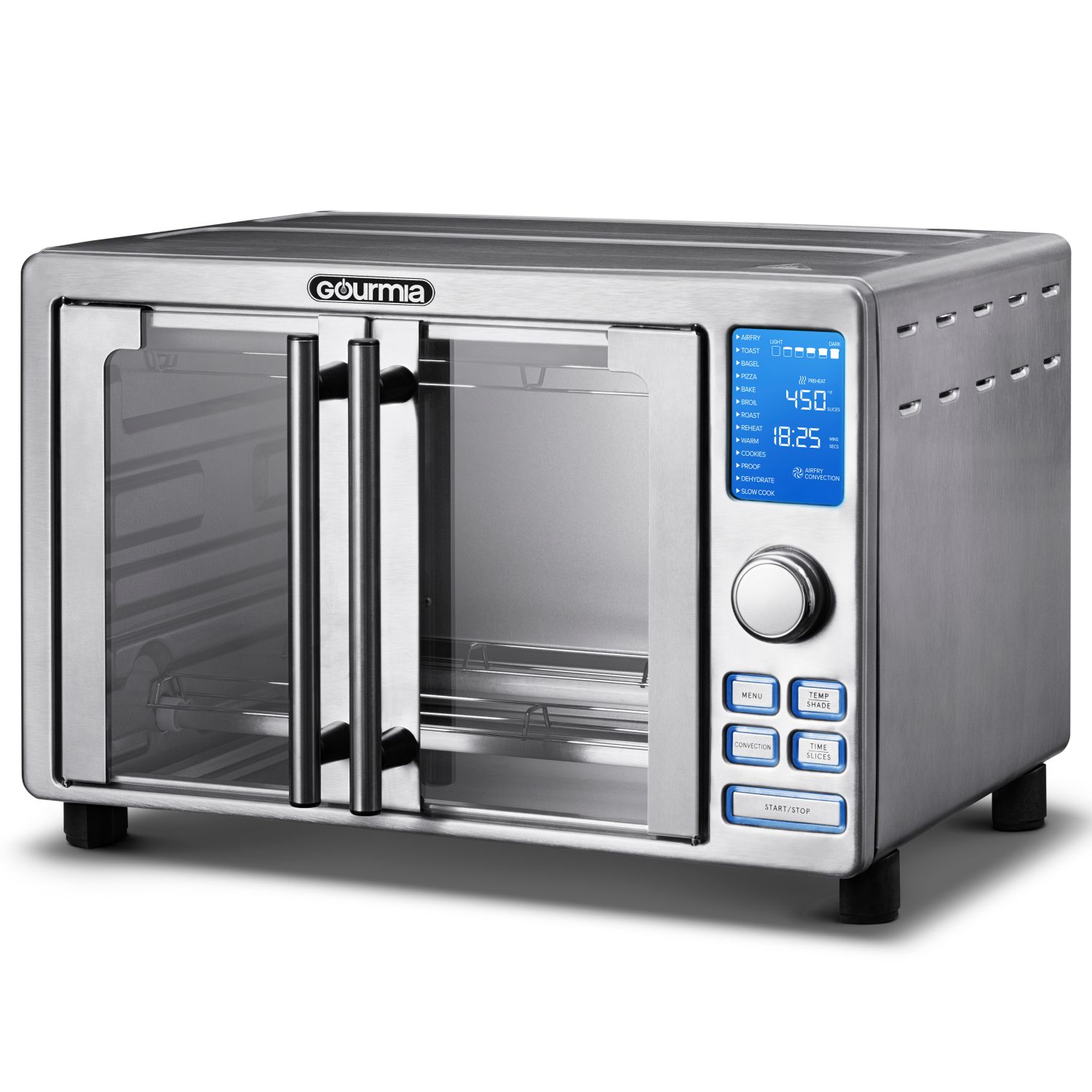 slide 4 of 5, Gourmia French Door Digital Air Fryer Oven with 14 Cooking Presets, 6-Slice Capacity, 1 ct