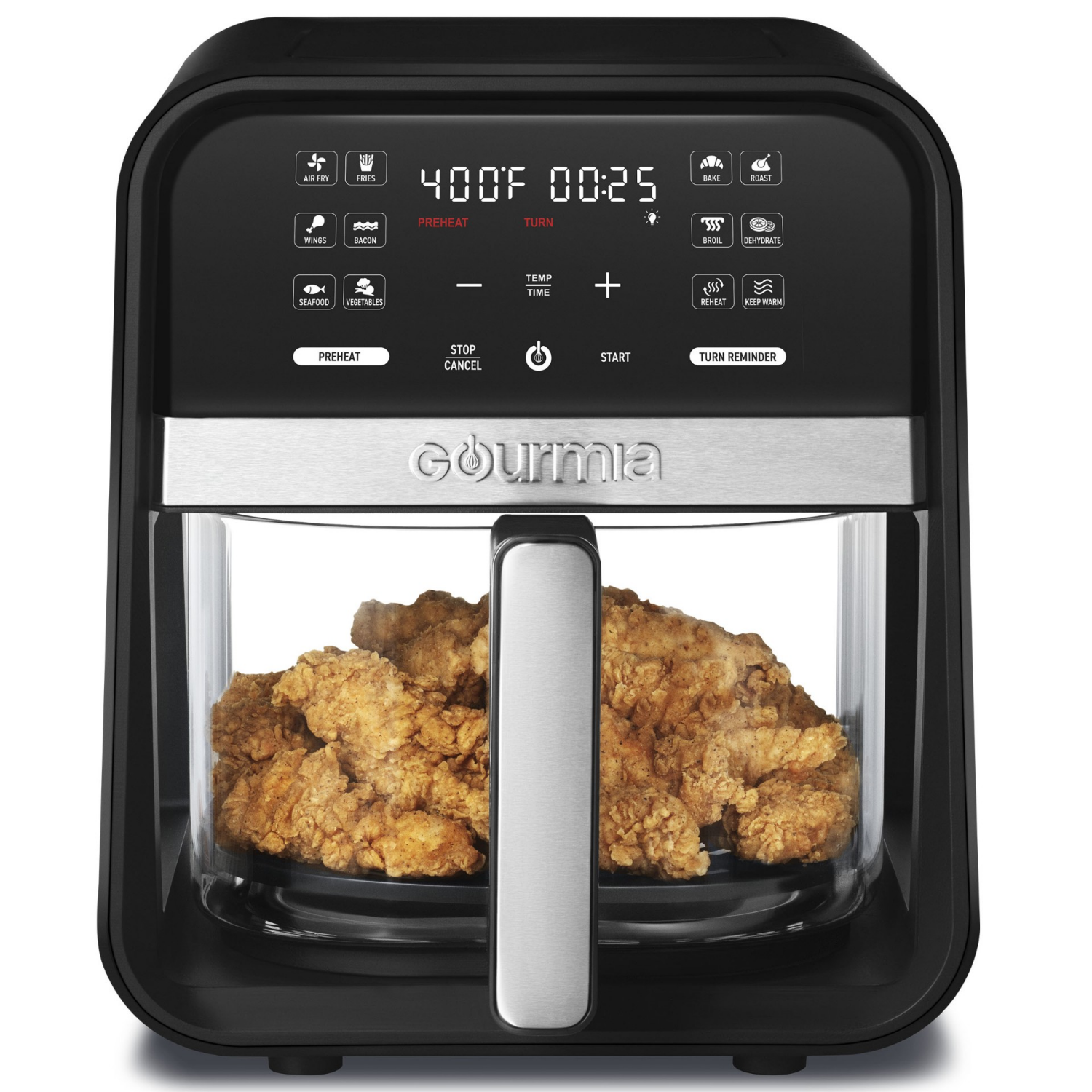 slide 3 of 5, Gourmia 7qt Clear Glass Digital Air Fryer, 7 qt