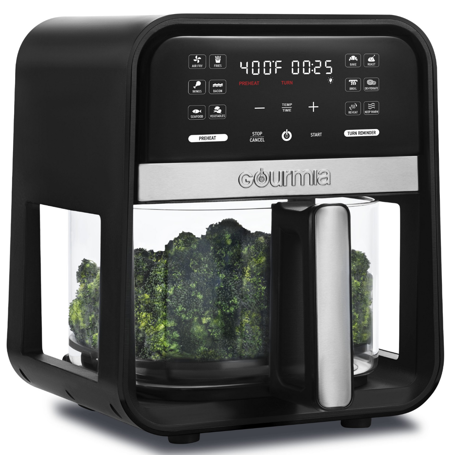 slide 5 of 5, Gourmia 7qt Clear Glass Digital Air Fryer, 7 qt