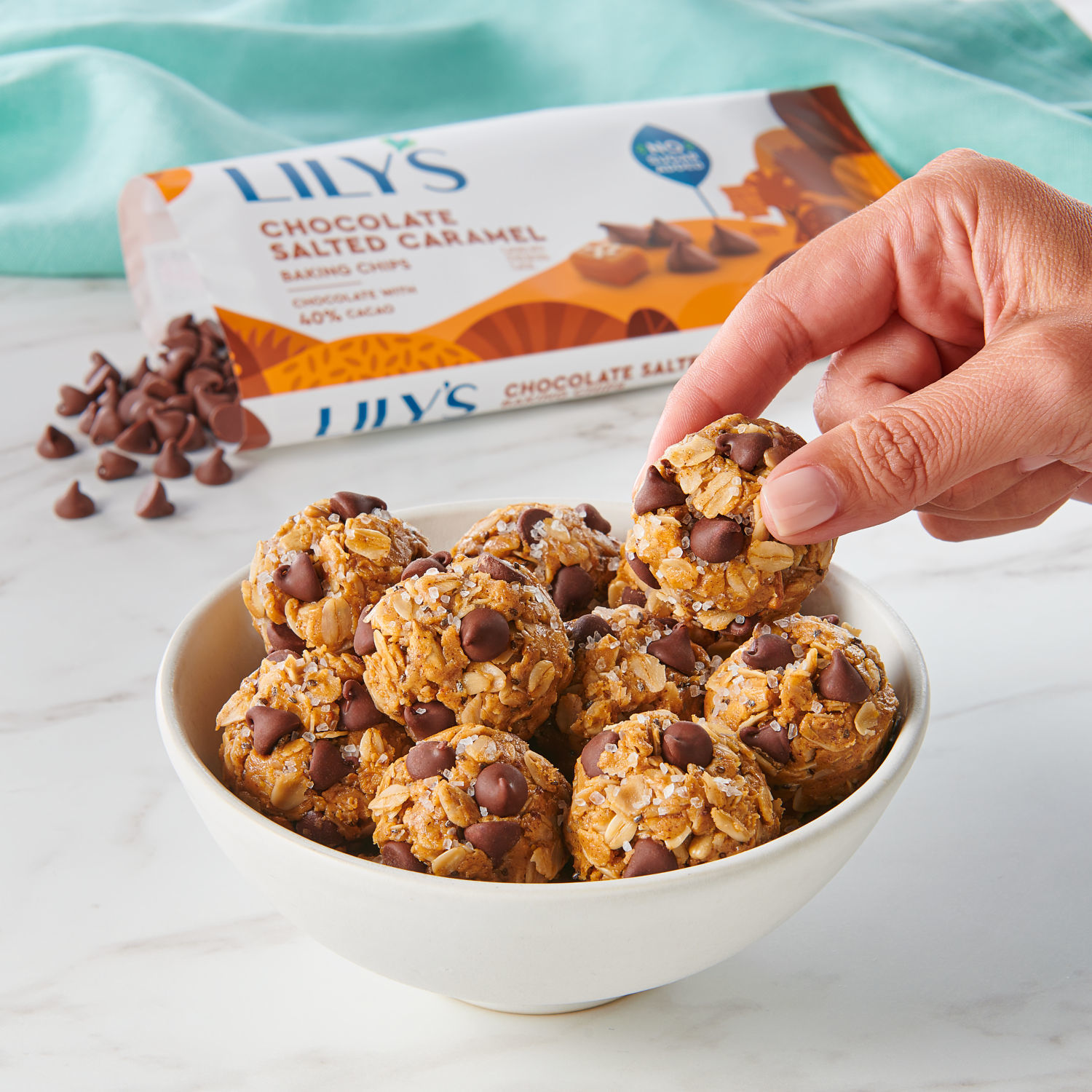 slide 3 of 4, Lily's Chocolate Salted Caramel Flavor Baking Chips 9 oz, 9 oz