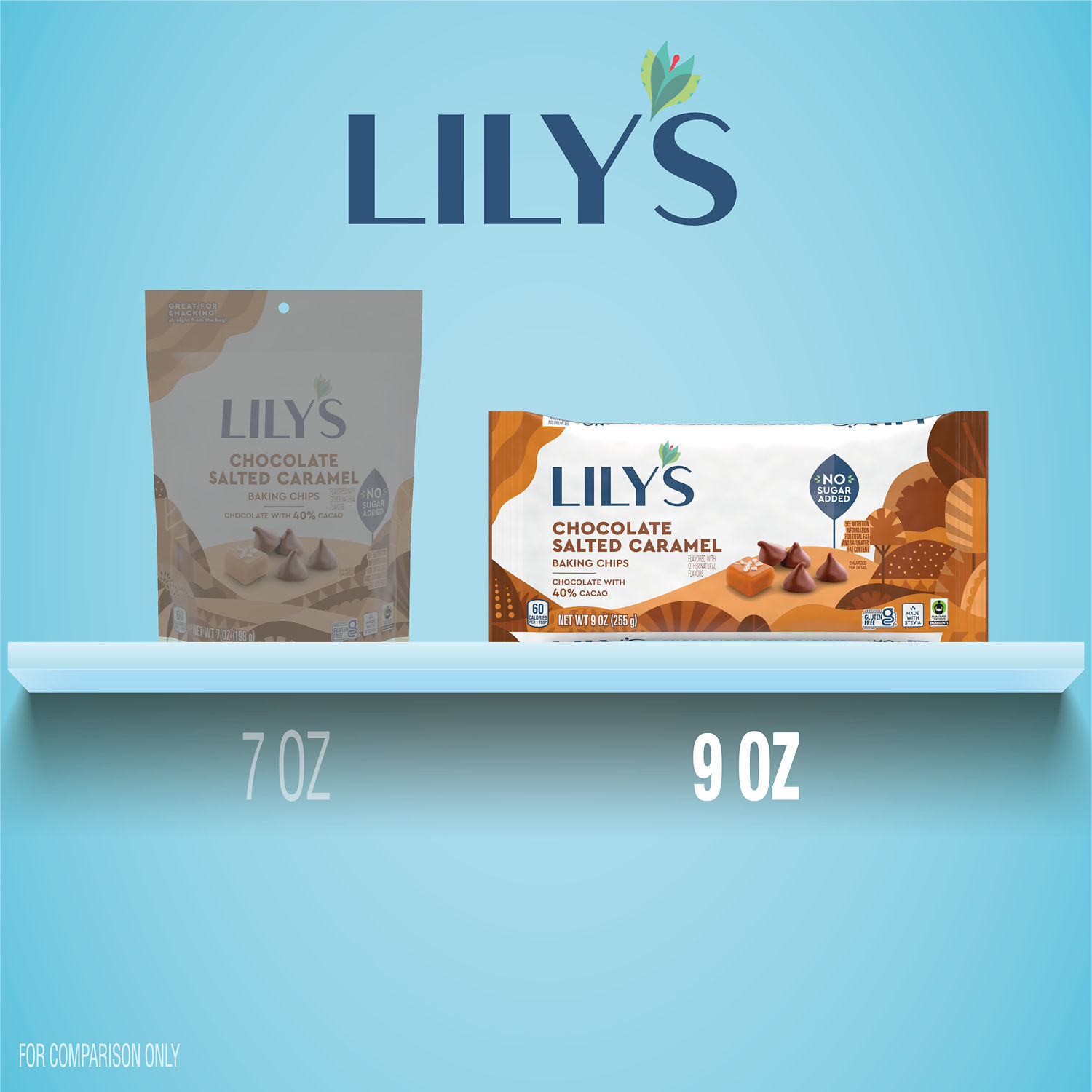 slide 4 of 4, Lily's Chocolate Salted Caramel Flavor Baking Chips 9 oz, 9 oz