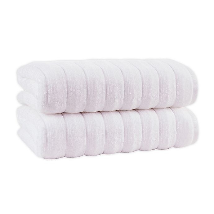 slide 1 of 2, Enchante Home Vague Bath Sheets - White, 2 ct