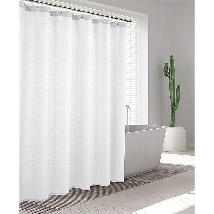 slide 1 of 2, Enchante Home Ria Shower Curtain - White, 72 in x 72 in