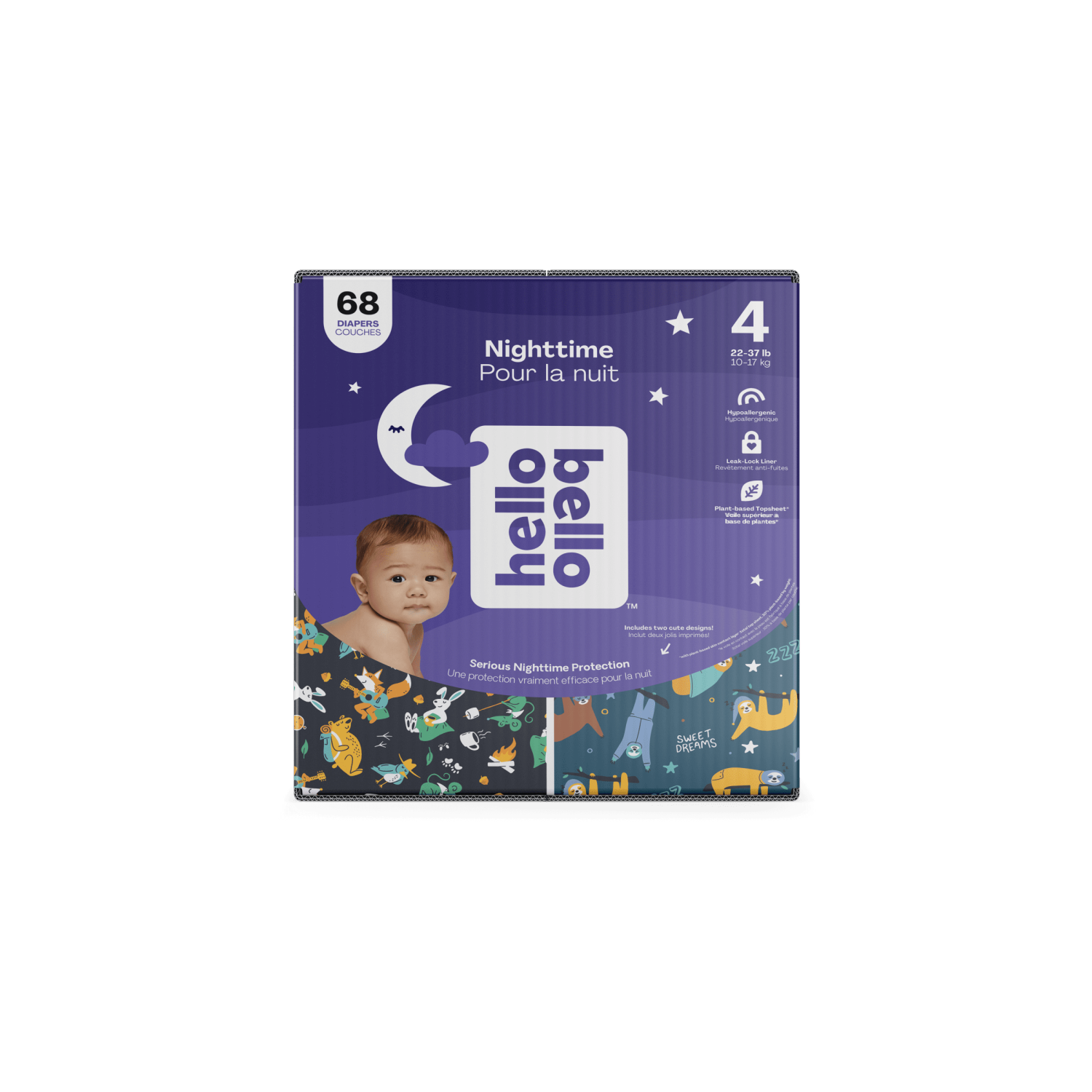 slide 5 of 6, Hello Bello Overnight Club Diapers, Size 4, 68ct, 68 ct
