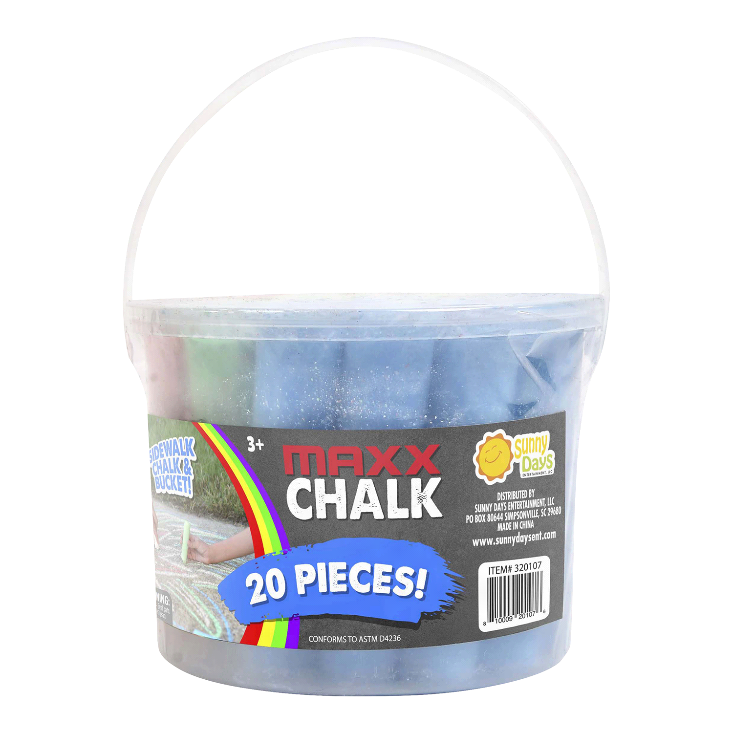 slide 1 of 2, Maxx Chalk Play Bucket with chalk, 20 ct