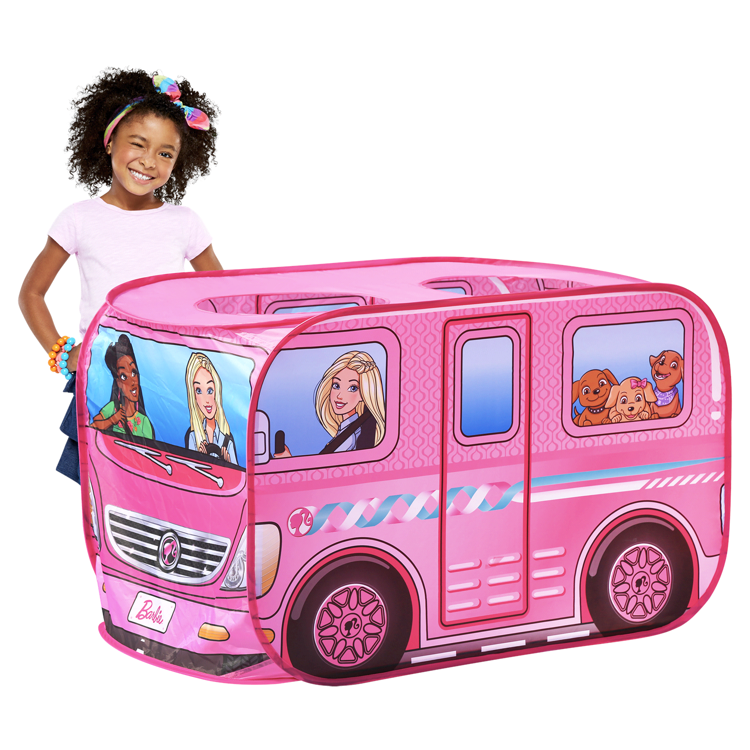 slide 2 of 4, Barbie Dream Camper Pop Up Tent, 1 ct