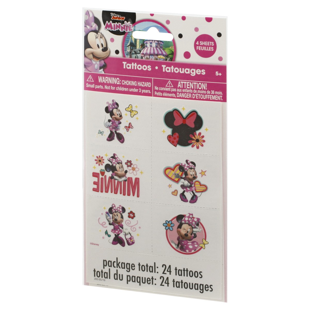 slide 4 of 4, Unique Iconic Minnie Maouse Temporary Tattoos, 24 ct